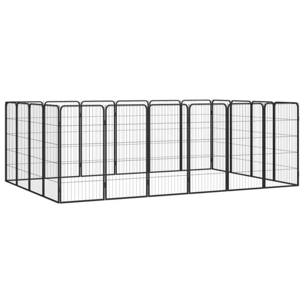 Hundbur 20-paneler svart 50x100 cm pulverlackerat stål