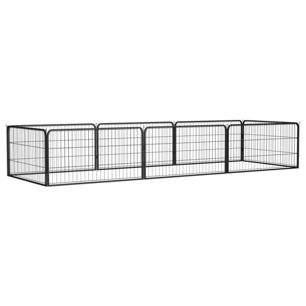 Hundbur 8 paneler svart 100x50 cm pulverlackerat stål Hundbur 8 paneler svart 100x50 cm pulverlackerat stål