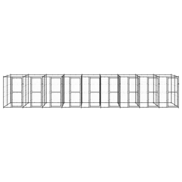 Hundgård för utomhusbruk stål 21,78 m²