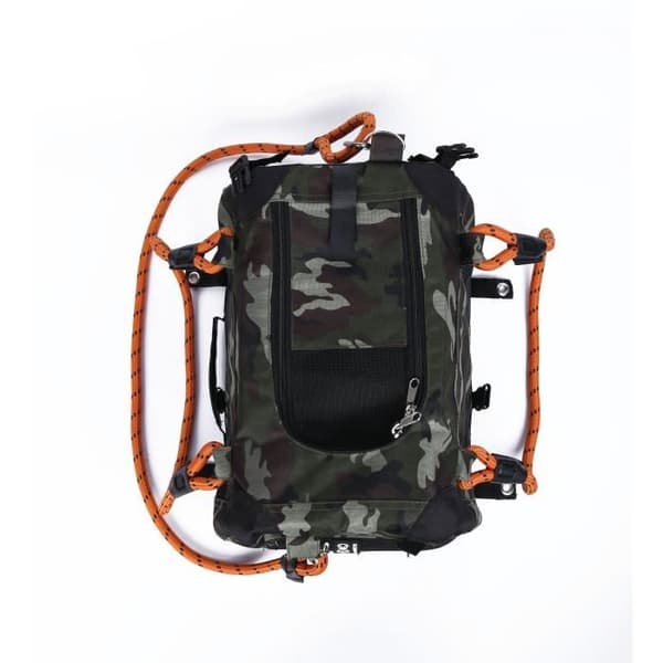 Bærepose - M PETS - REMIX 2 i 1 Camouflage & Orange - 41 x 28 x 28 cm - Sammenfoldelig - Letvægts - Selebælte