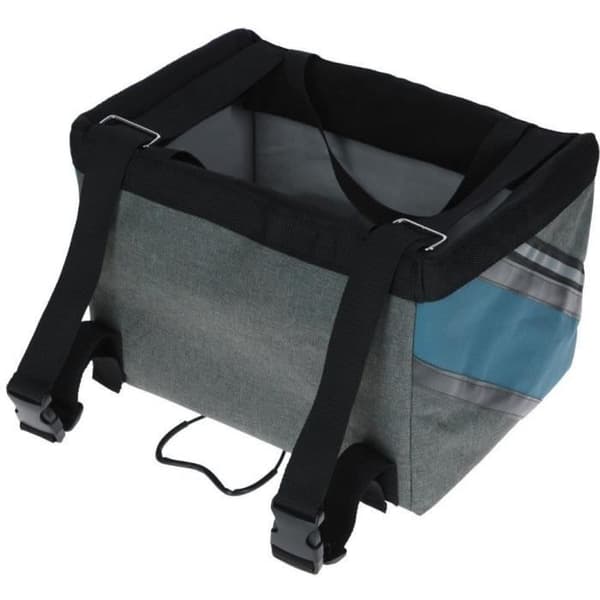 KERBL Polkupyörälaukku koirille ja kissoille - Loma - Harmaa/sininen - 38x29x25 cm - Kestävä kangas