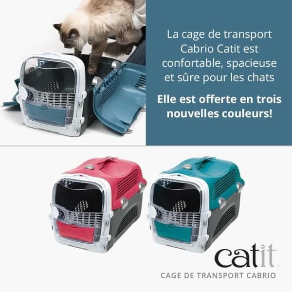 Kattetransportør - CATIT - Cabrio - Multifunktionel - 360° åbning - Blågrå