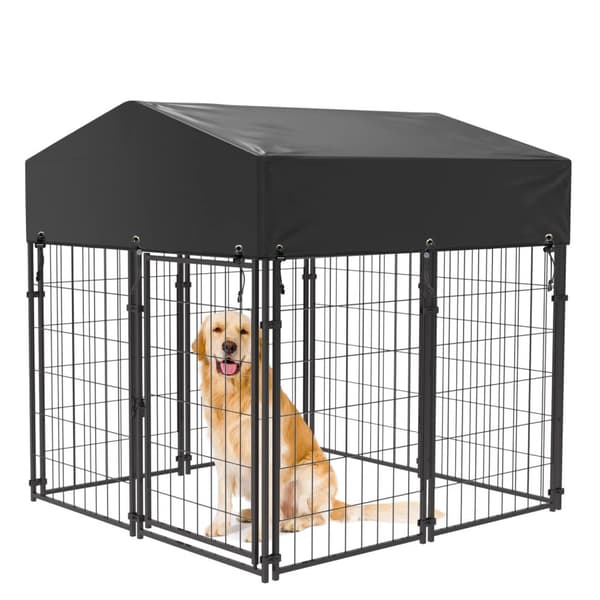 Stort hundehus, vandtæt baldakin, sikker låge med låsemekanisme,L-47x50x50in