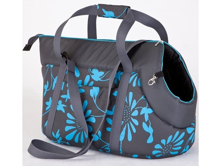 HOBBYDOG R1 GRAPHITE BAG IN BLUE FLOWERS