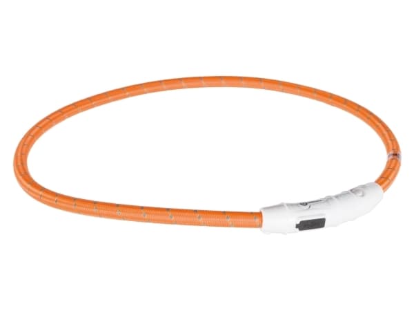 Trixie Flash lysring USB, L–XL: 65 cm/ø 7 mm, orange
