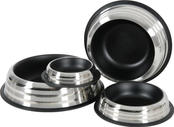 Zolux Merenda inox anti-slip bowl - 1.85 l black