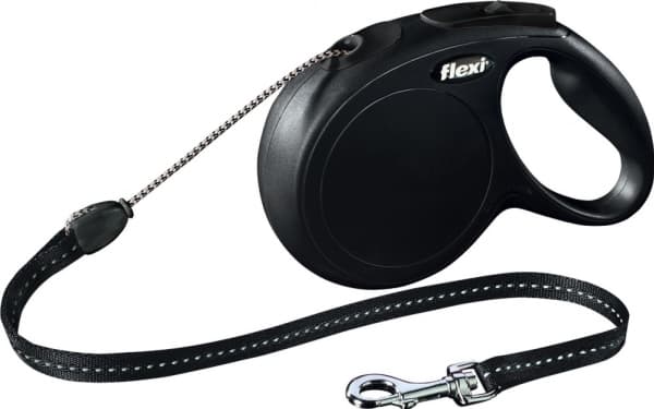 Flexi New Classic Automaattinen automaattinen vaijerihihihna M 8m musta 20kg asti