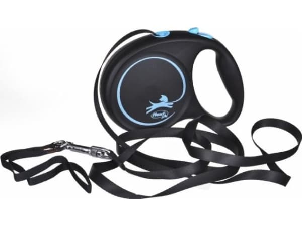Flexi FLEXI Kelautuva hihna Black Design L, 5 m nauha, sininen väri