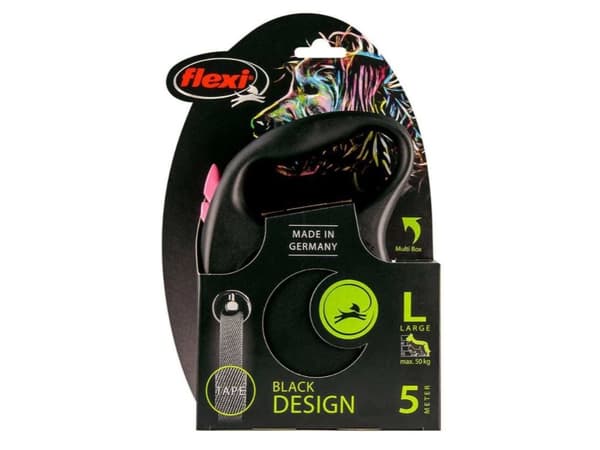 flexi Black Design L bånd 5 m, 50 kg, pink