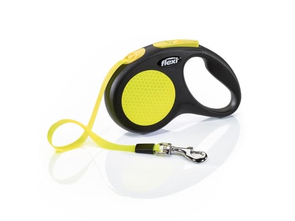 flexi New NEON bånd S, 5M, 15KG, black/neon gul