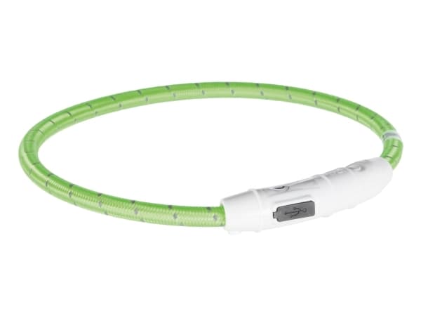Trixie Flash lysring USB, M–L: 45 cm/ø 7 mm, grøn