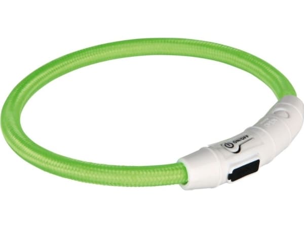 Trixie Flash lysring USB, M–L: 45 cm/ø 7 mm, grøn