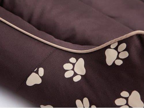 HOBBYDOG Prestige dog bed - Brown with paws XL