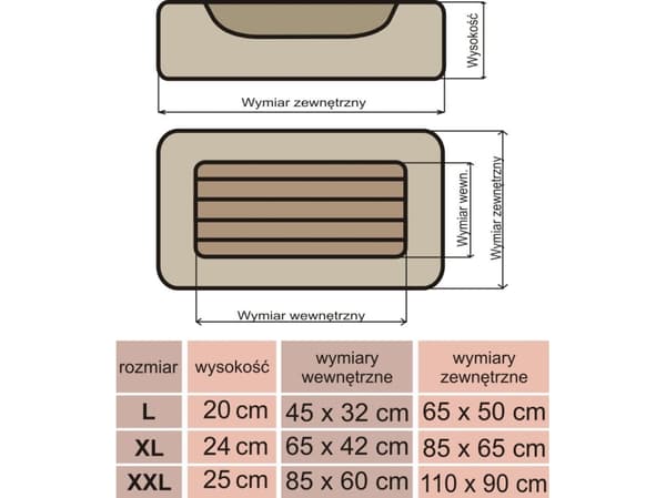 HOBBYDOG Legis Prestige - Potetrykk i bronse XXL 110x90x25cm
