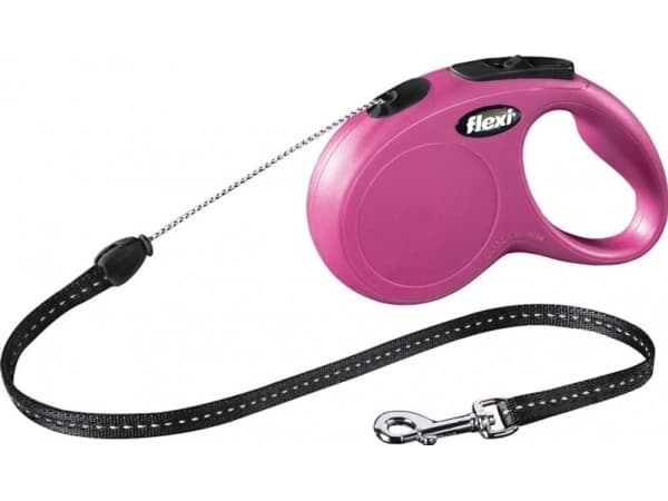 Flexi New CLASSIC, Hund, Tilbaketrekkelig, Rosa, Ledning, 12 kg, 5 m