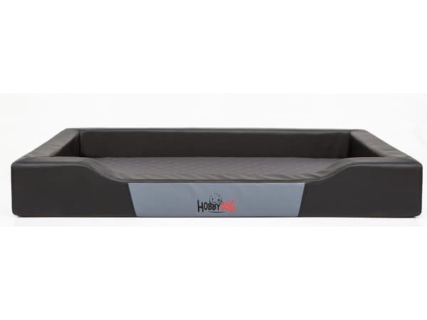 HOBBYDOG L (R1) DELUXE BLACK SKAJ, MATTRESS GRAPHITE
