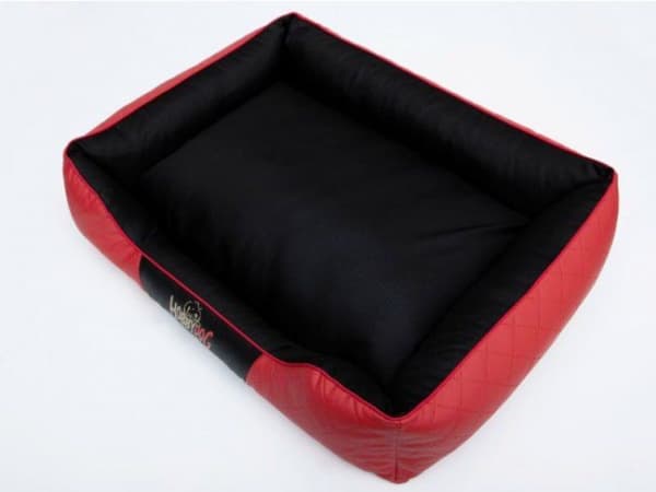 HOBBYDOG Perfect Imperial Bed - Red leatherette with black center R3