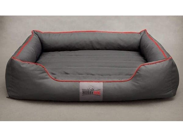 Hobbydog Comfort Lair - Harmaa punaisella putkistolla XL