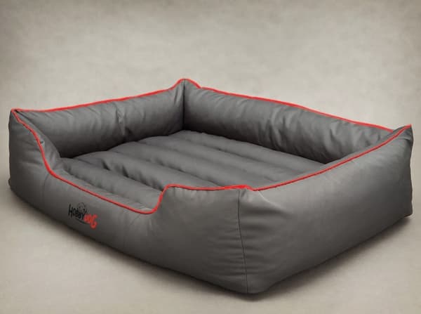 HOBBYDOG Comfort bed - Gray with red XL trimming