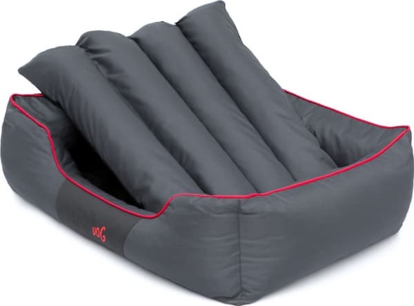 Hobbydog Comfort Lair - Harmaa punaisella putkistolla XXL