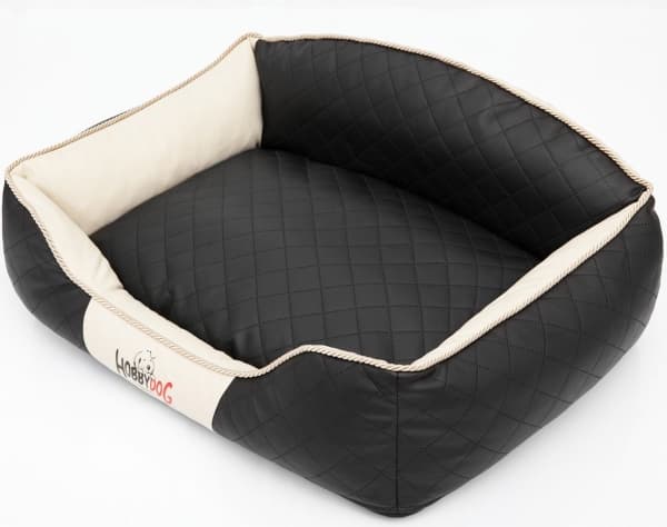 HOBBYDOG Dog bed Elite - Black - beige XXL sides
