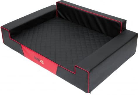 HOBBYDOG Glamor Bed - Black with red trimming XXL