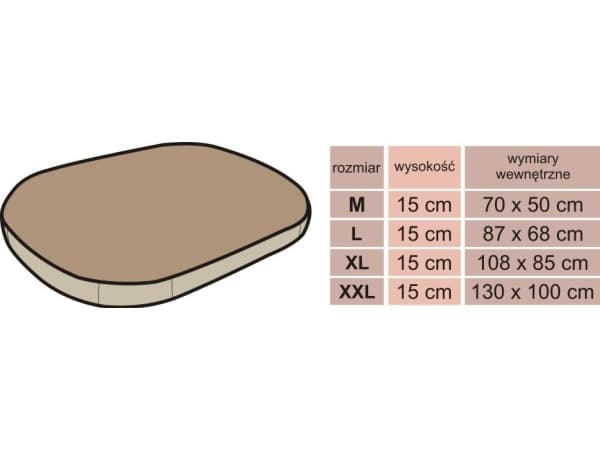 Hobbydogin soikea patja - Tummanruskea XXL
