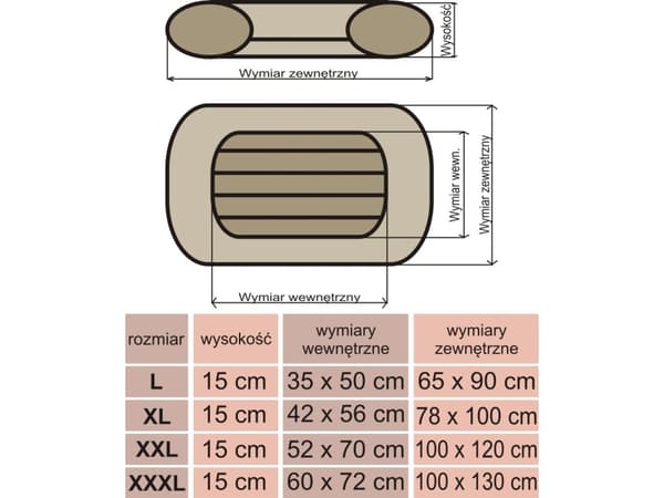 HOBBYDOG Dog bed Pontoon Prestige - Bronze with paws XXXL