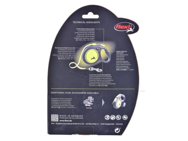 Flexi New Neon gul bånd L, 5M, 50KG