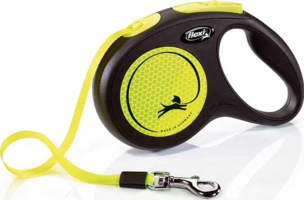 flexi New NEON bånd M, 5M, 25KG, black/neon gul