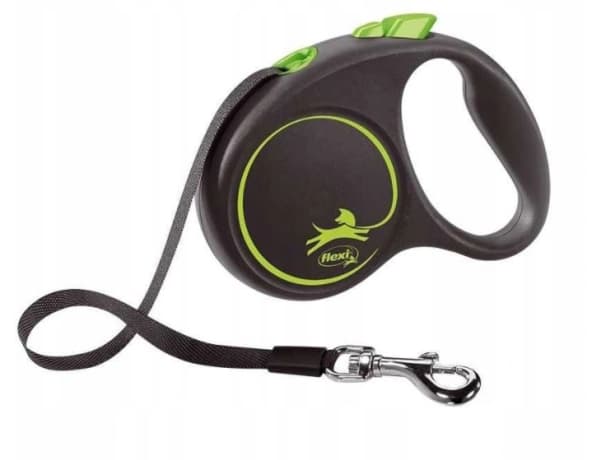 flexi Black Design S bånd 5 m, 15 kg, grøn