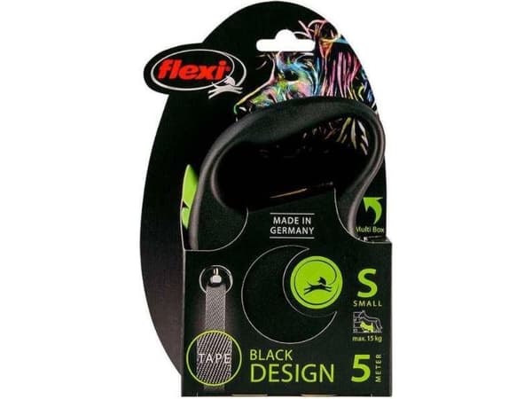flexi Black Design S bånd 5 m, 15 kg, grøn