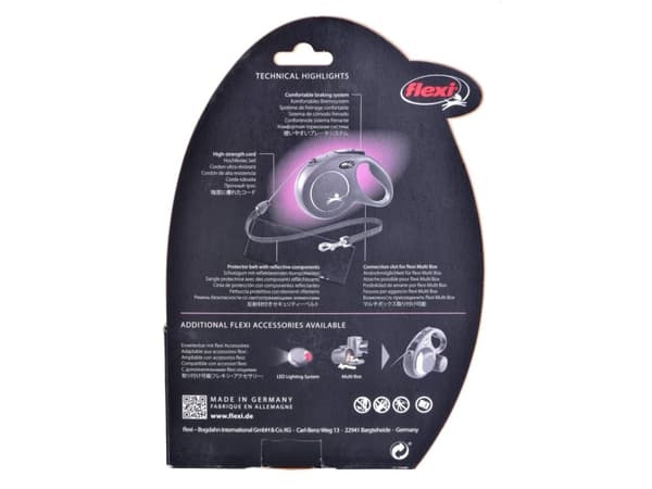 flexi New Classic snor M, 8M, 20KG, rød