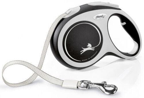Flexi New Comfort L Tape 5 m, Hund, Tilbaketrekkelig, Svart, Teip, 50 kg, Monoton