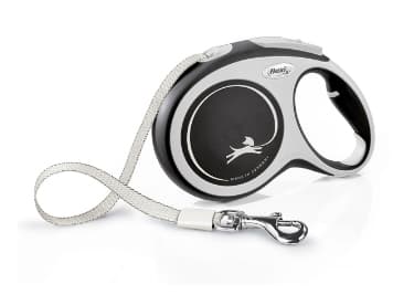 Flexi New Comfort L Tape 5 m, Hund, Tilbaketrekkelig, Svart, Teip, 50 kg, Monoton