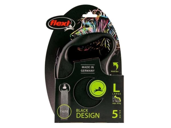 Flexi Black Design L 5 m Fleksibel hundesnor 5 m Fleksibel hundesnor
