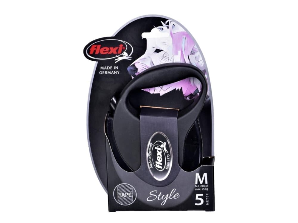 Flexi FLEXI Retractable leash Style M, tape 3 m, black