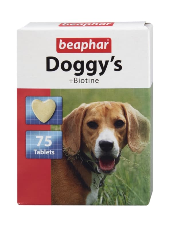 Beaphar Doggy''s + Biotine, Hund, Tablett, Allmän hälsa, Vitamin B1, Vitamin B12, Vitamin B2, Vitamin B3, Vitamin B5, Vitamin B6, Vitamin C, Vitamin