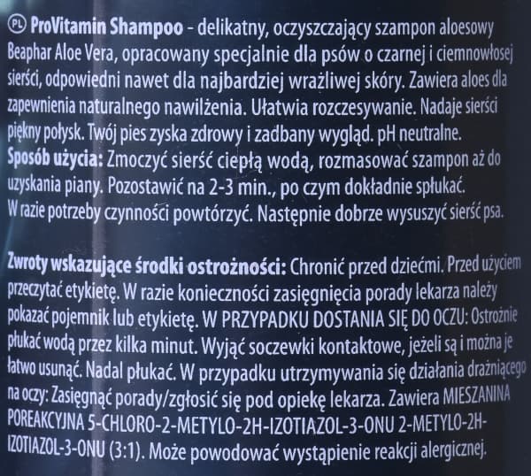 Beaphar 18254, Hund, Schampo, För hemmabruk, Aloë, Skydd för färgat hår, 250 ml