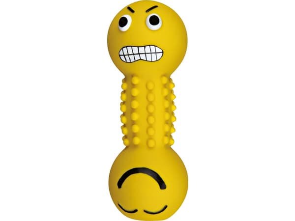 Trixie Smiley dumbbell, latex, 19 cm, ass. farver