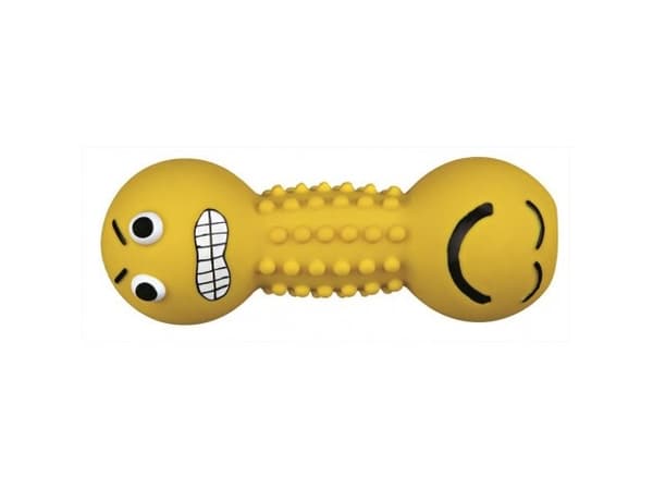 Trixie Smiley dumbbell, latex, 19 cm, ass. farver