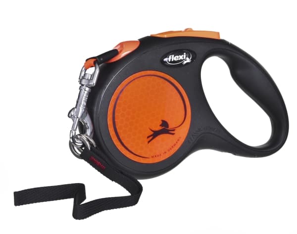 flexi New NEON bånd S, 5M, 15KG, black/neon orange