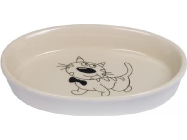 Nobby 73637, Katt, Keramiska, Gräddfärgad, Matskål för husdjur, Bild, 0,12 l