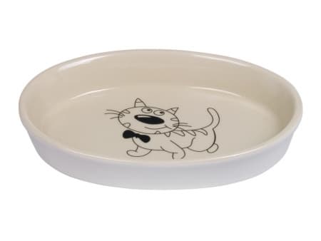 Nobby 73637, Katt, Keramiska, Gräddfärgad, Matskål för husdjur, Bild, 0,12 l