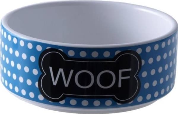 Yarro International Ceramic Dog Bowl Woof Blue 13x4,5