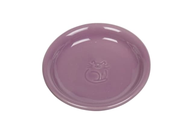 Nobby Cat ceramic milk dish, Katt, Keramisk, Lilla, Matskål til kjæledyr, Monokromatisk, 14 cm