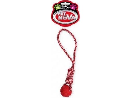 AQUA NOVA PETNOVA ROPE D/ROPE 40CM RED, MINT FLAVOR TPR-ROPEBALL-RE 3226