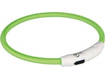 Trixie Flash lysring USB, XS–S: 35 cm/ø 7 mm, grøn