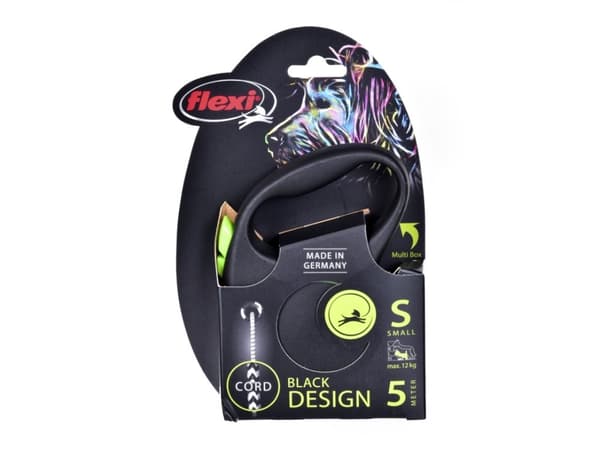 flexi Black Design S snor 5 m, 12 kg, grøn