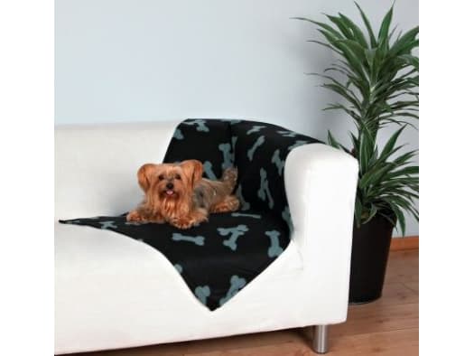 Trixie Fleecetæppe Beany, 100 x 70 cm, sort m.poter